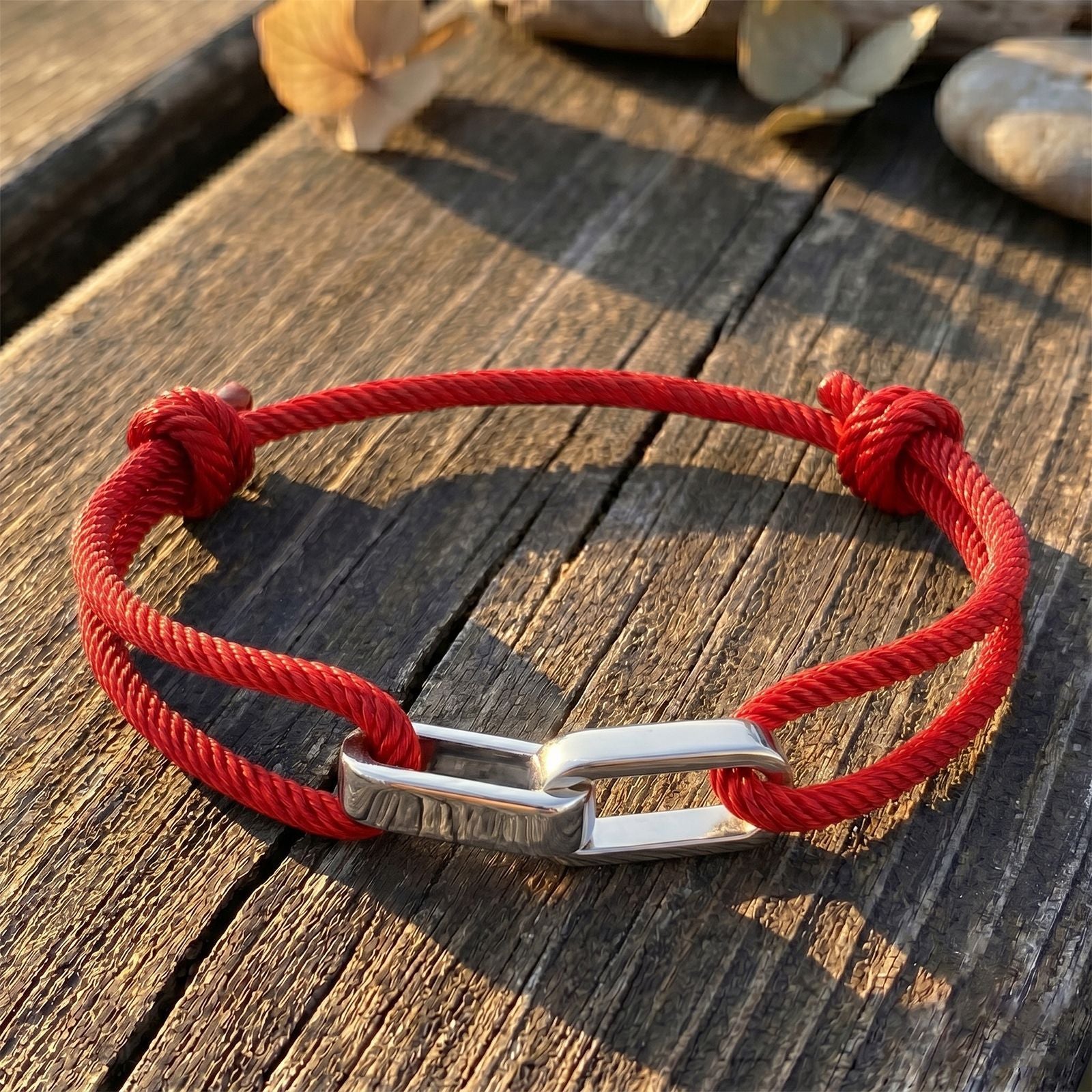 Double Ring Braid Rope Stainless Steel Couple Bracelets In Gold With Glass Inlay