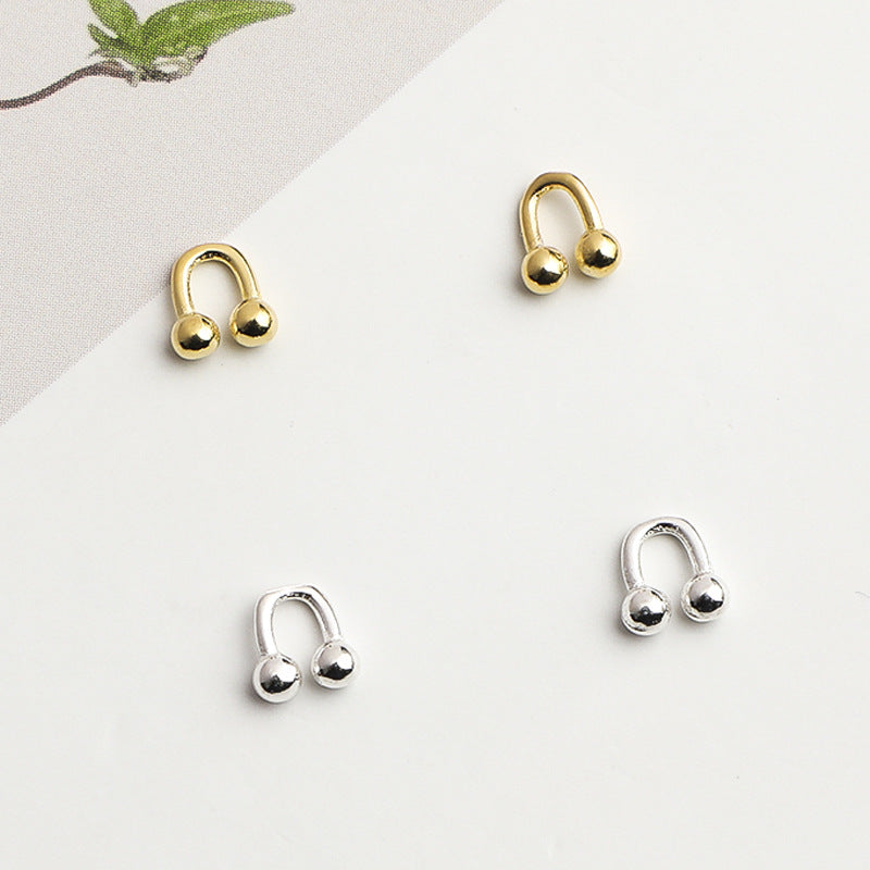 Handmade Polished 925 Sterling Silver Horseshoe Spacer Bars For DIY Jewelry