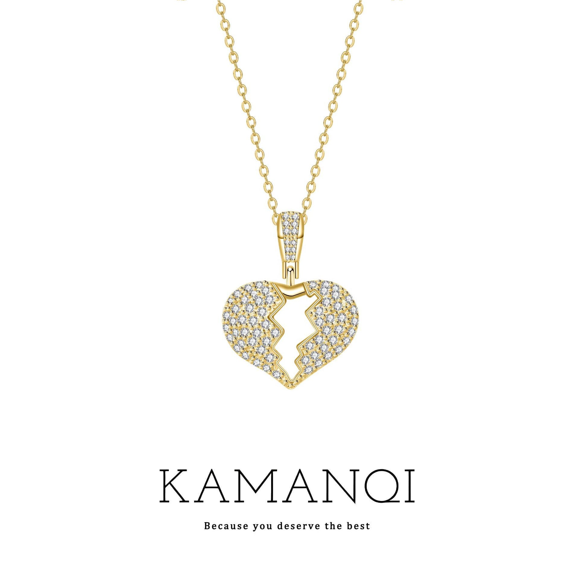 Heart Shape Gold Choker Necklace For Women With Real Gold Plated Copper And Rhinestone Inlay On Cable Chain