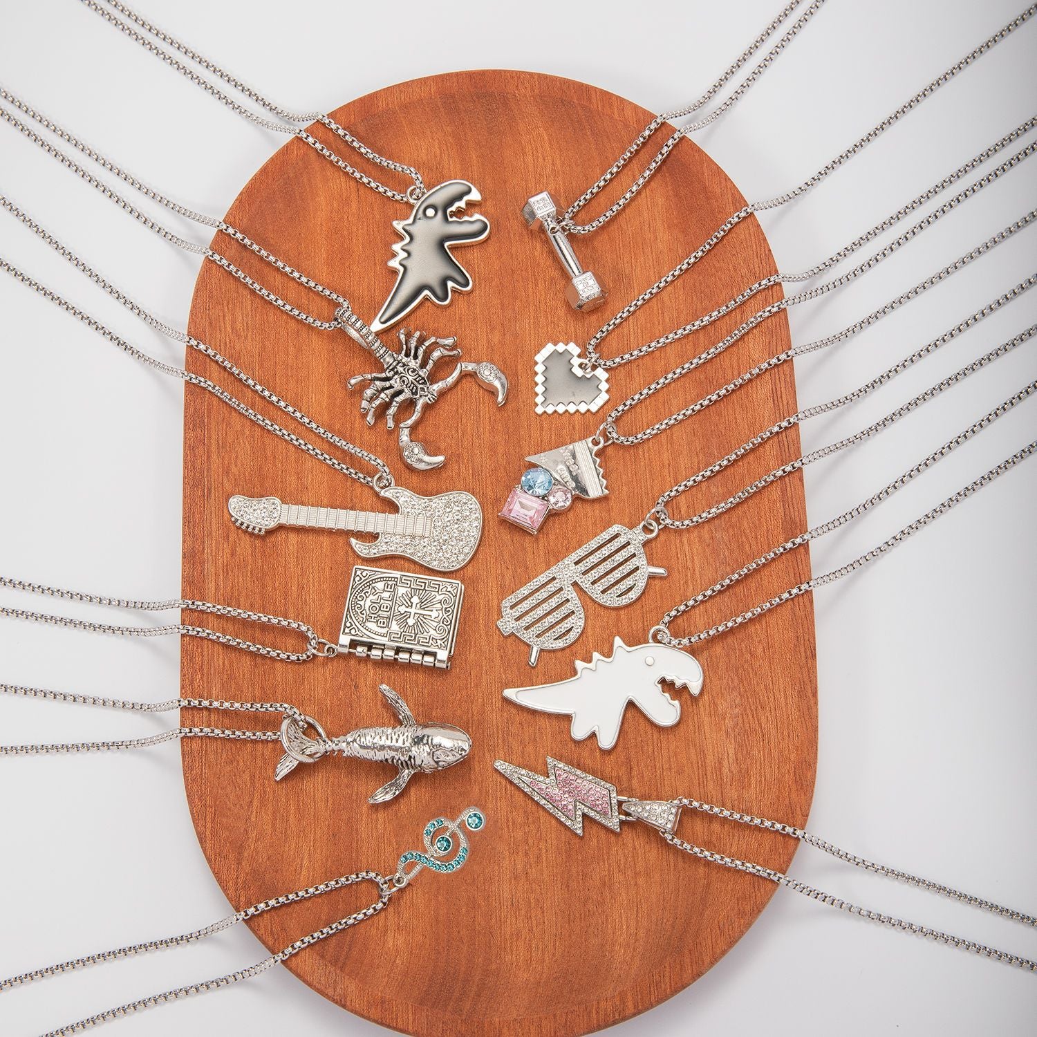 Dinosaur Necklace For Women With 304 Stainless Steel Box Chain And Alloy Pendant