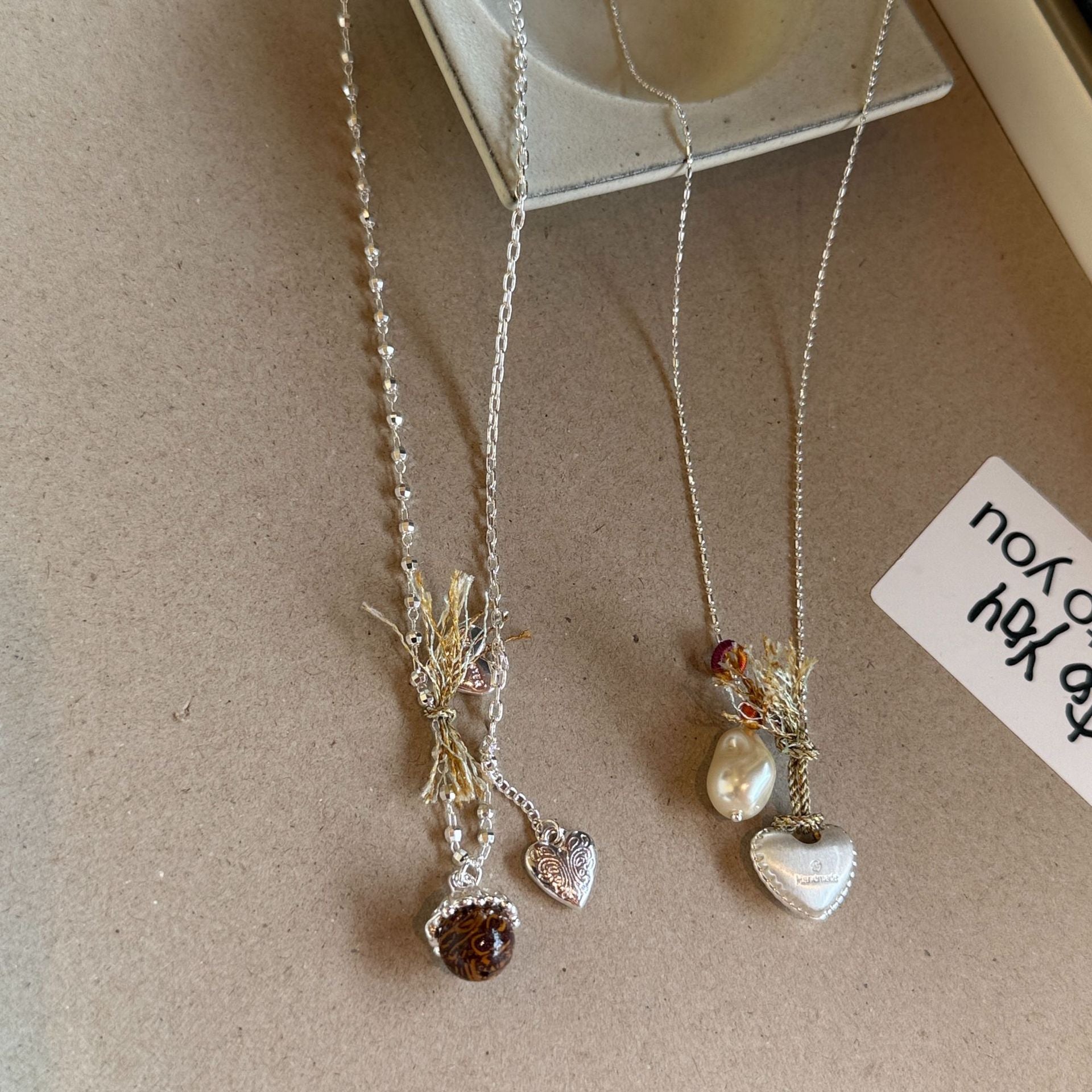 New Style Heart Shape Braid Necklace For Women In Silver Featuring Copper Pendant Material