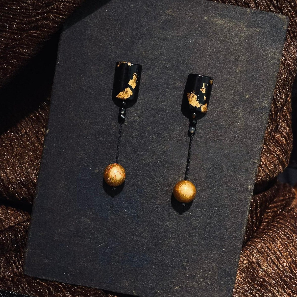 Handmade Tassel Stud Earrings For Women In Retro Style, Copper Ear Pins With Electroplated Alloy Design