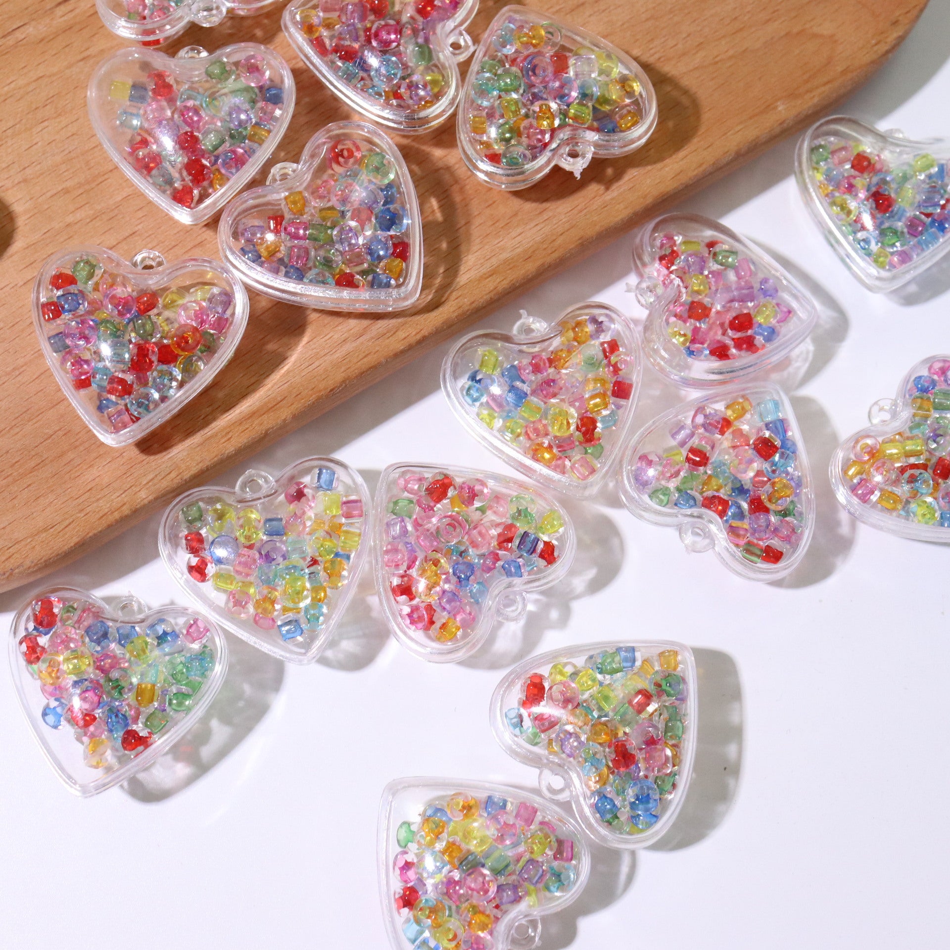 Heart Shape Acrylic Pendant In Sweet Style, Perfect Jewelry Accessory In Colour Finish