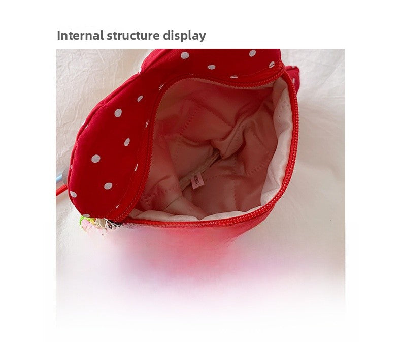 Cartoon Round Nylon Crossbody Bag With Floral Design, Single Shoulder Strap, Perfect For Summer