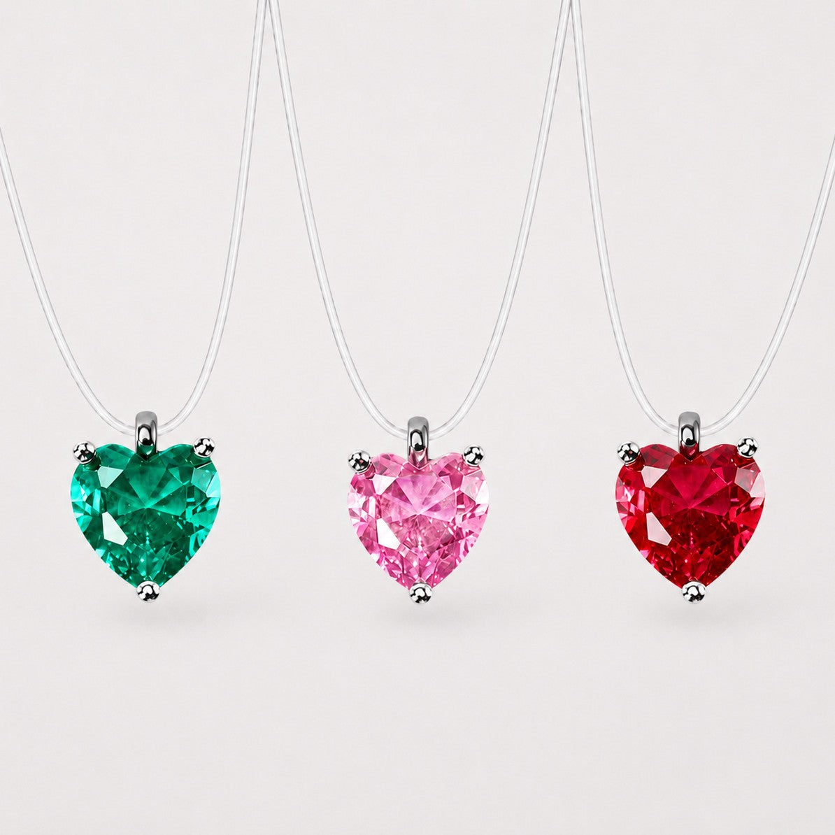 Heart Shape Transparent Copper Necklace For Women With Copper Chain Featuring Electroplated Gold Finish