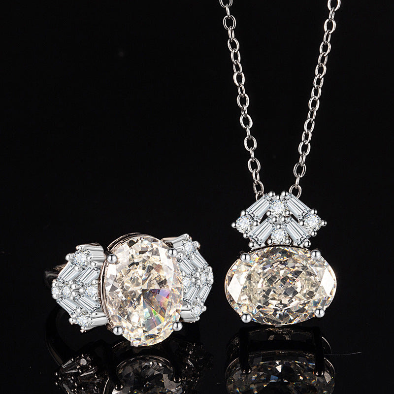 Luxurious Geometric Jewelry Set For Women In Electroplated Copper With Cable Chain
