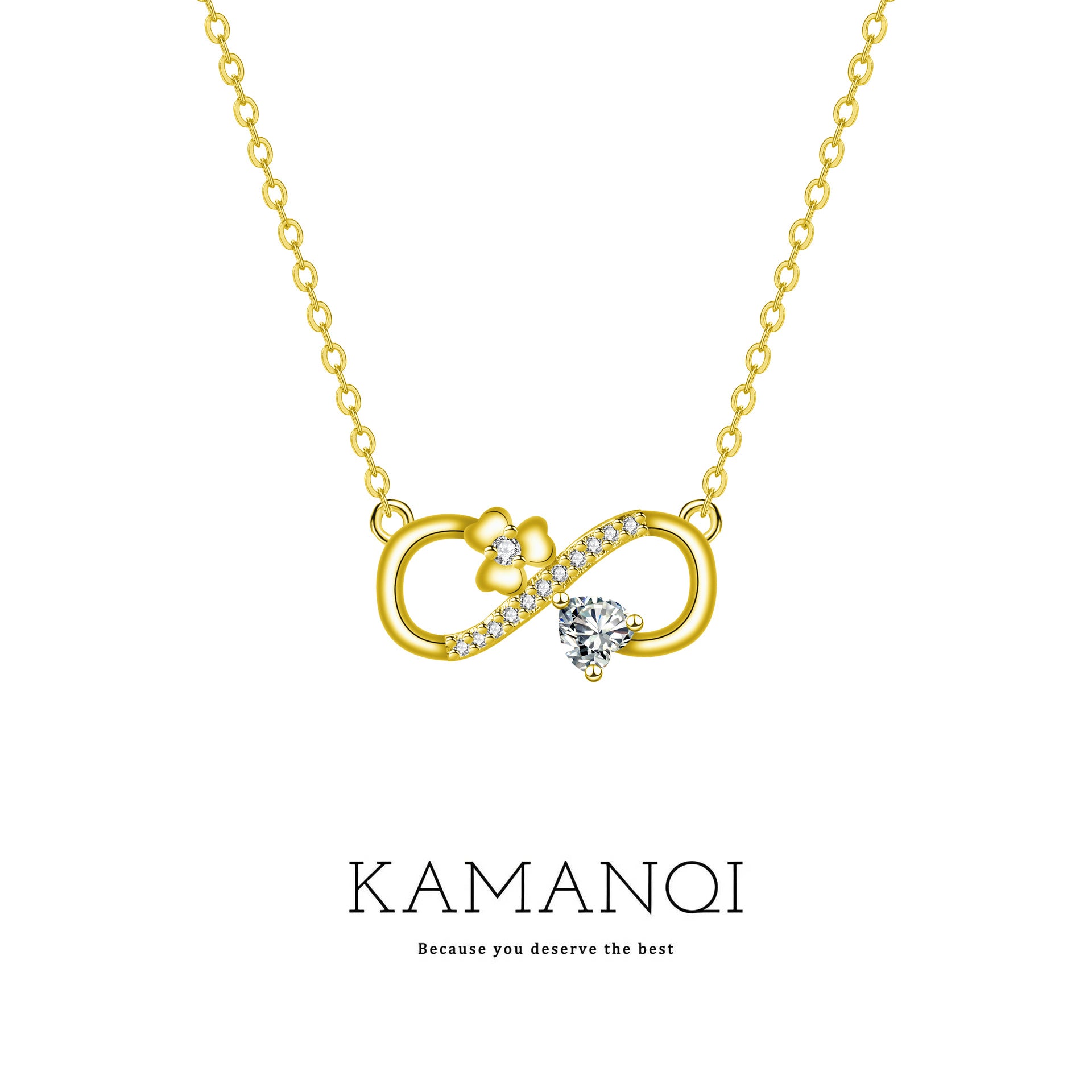 Gold Symbol Necklace For Women With Real Gold Plated Copper Pendant On Cable Chain