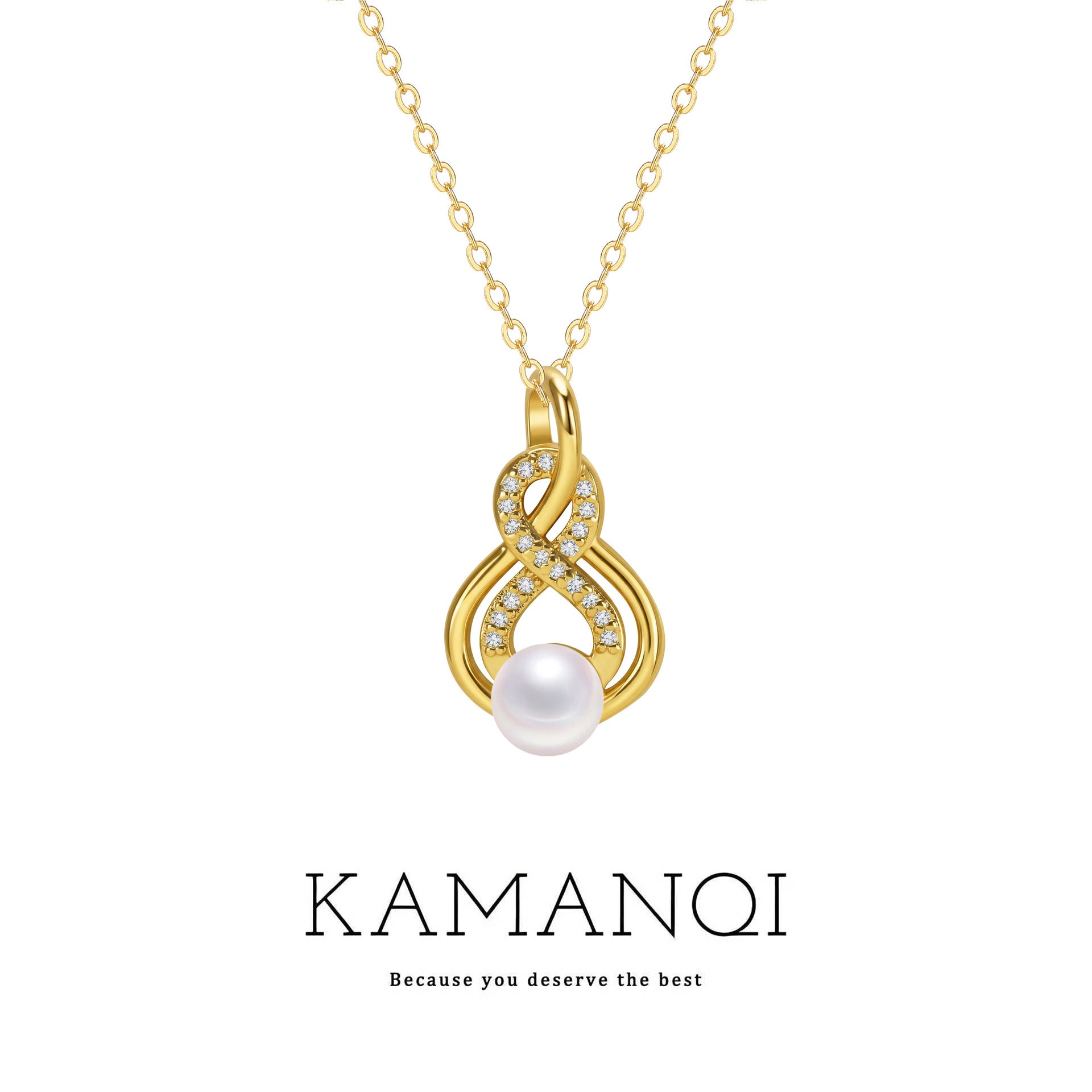 Infinity Necklace For Women In Real Gold Plated Copper With Cable Chain, Elegant And Durable Jewelry