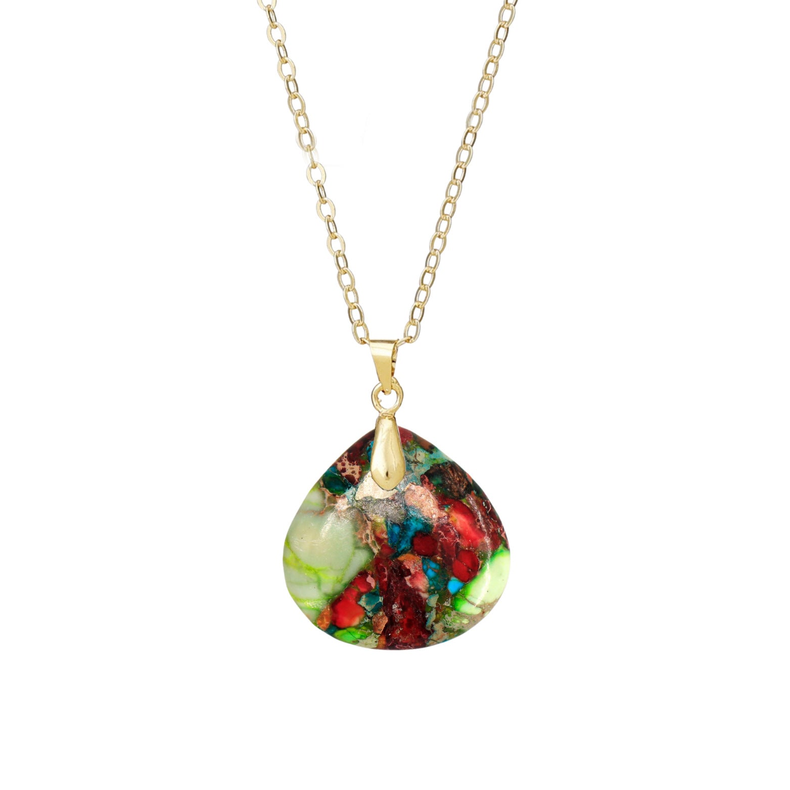 Original Design Heart Shape Necklace With Crystal Inlay, Real Gold Plated Pendant