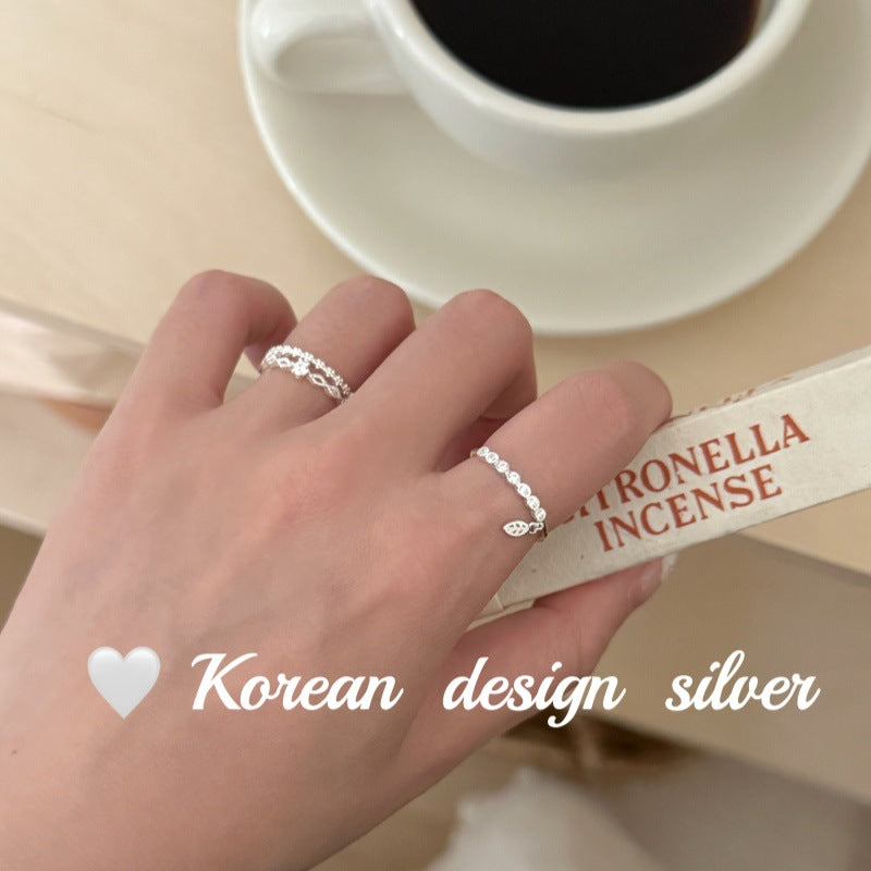 New Style Leaves Ring For Women In 925 Sterling Silver With Zircon Inlay, Silver Color