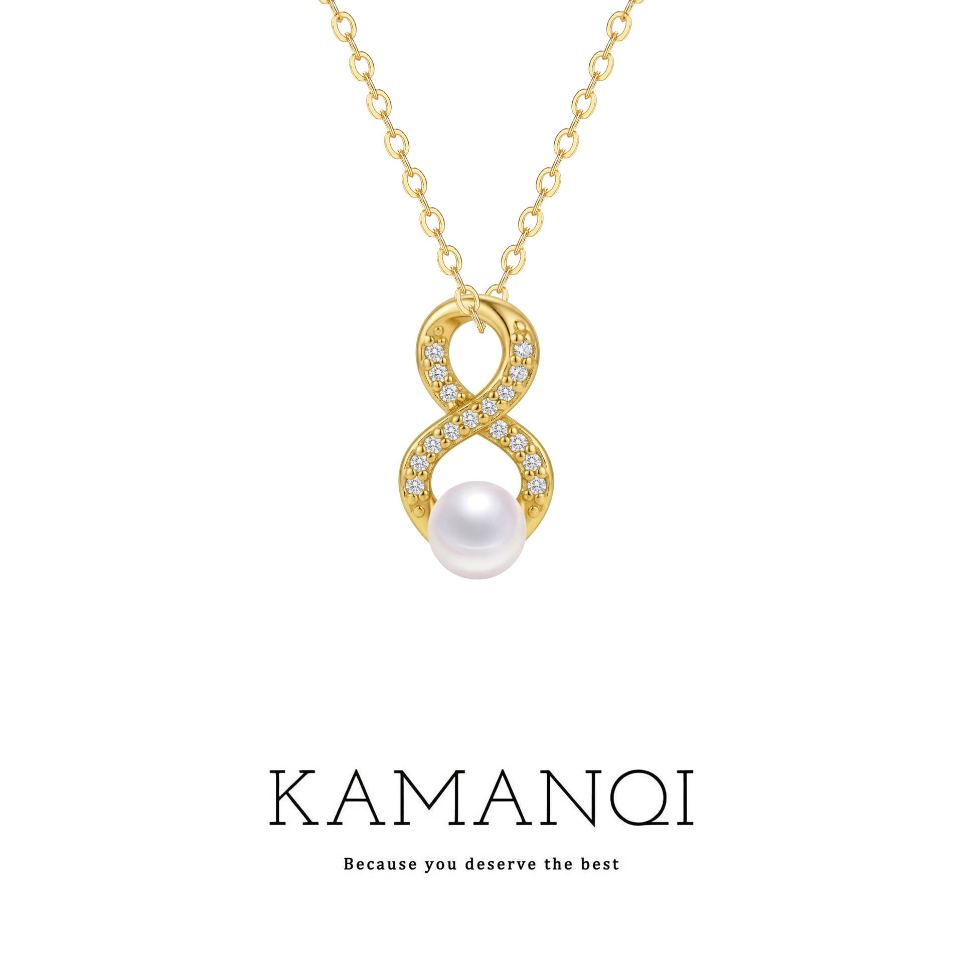 Infinity Necklace For Women In Real Gold Plated Copper With Cable Chain