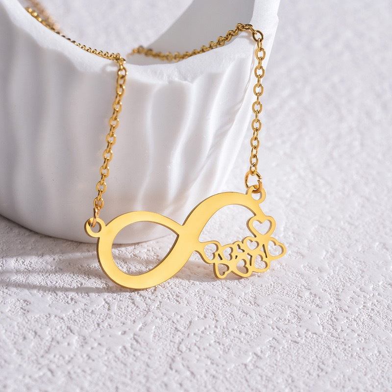 Heart Shape Gold Necklace For Women In Simple Style With 304 Stainless Steel Cable Chain