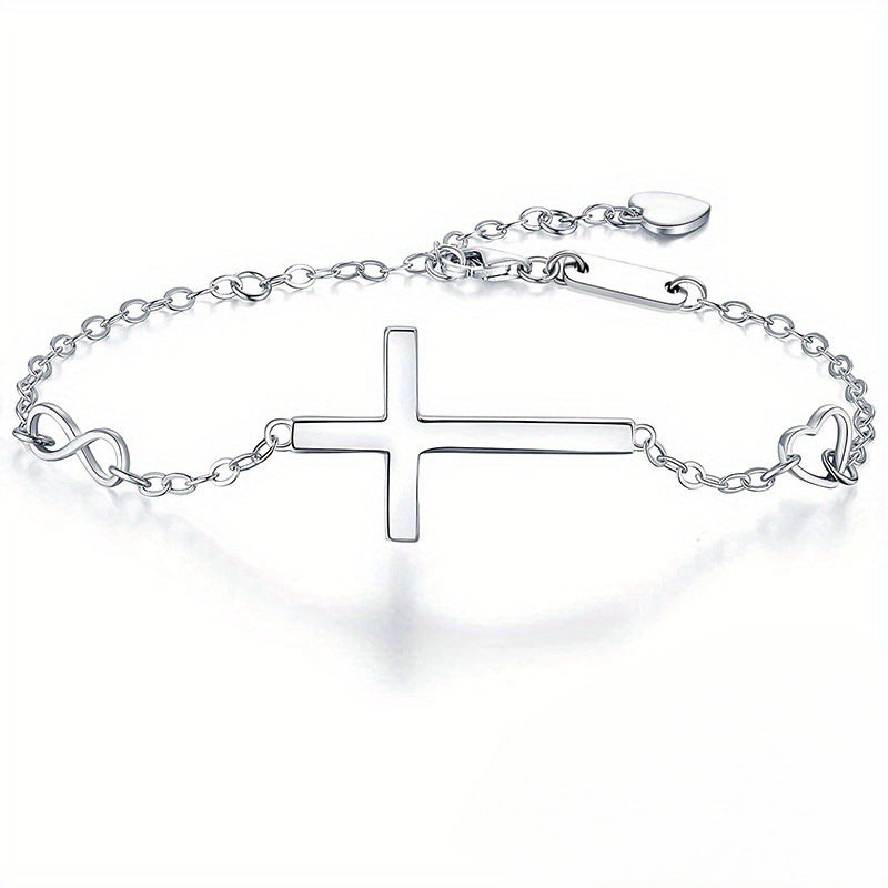 Heart Shape Copper Pendant Bracelet In Simple Style For Women, Available In Silver