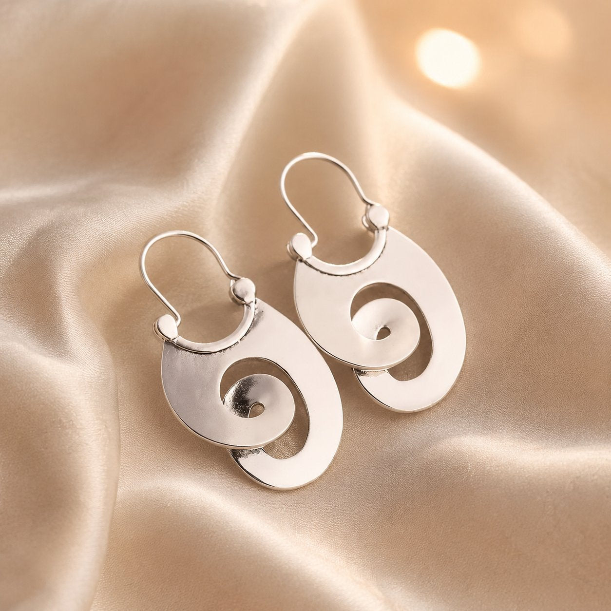 Bohemian Hammered Silver Alloy Earrings For Women Featuring Unique Symbol Design