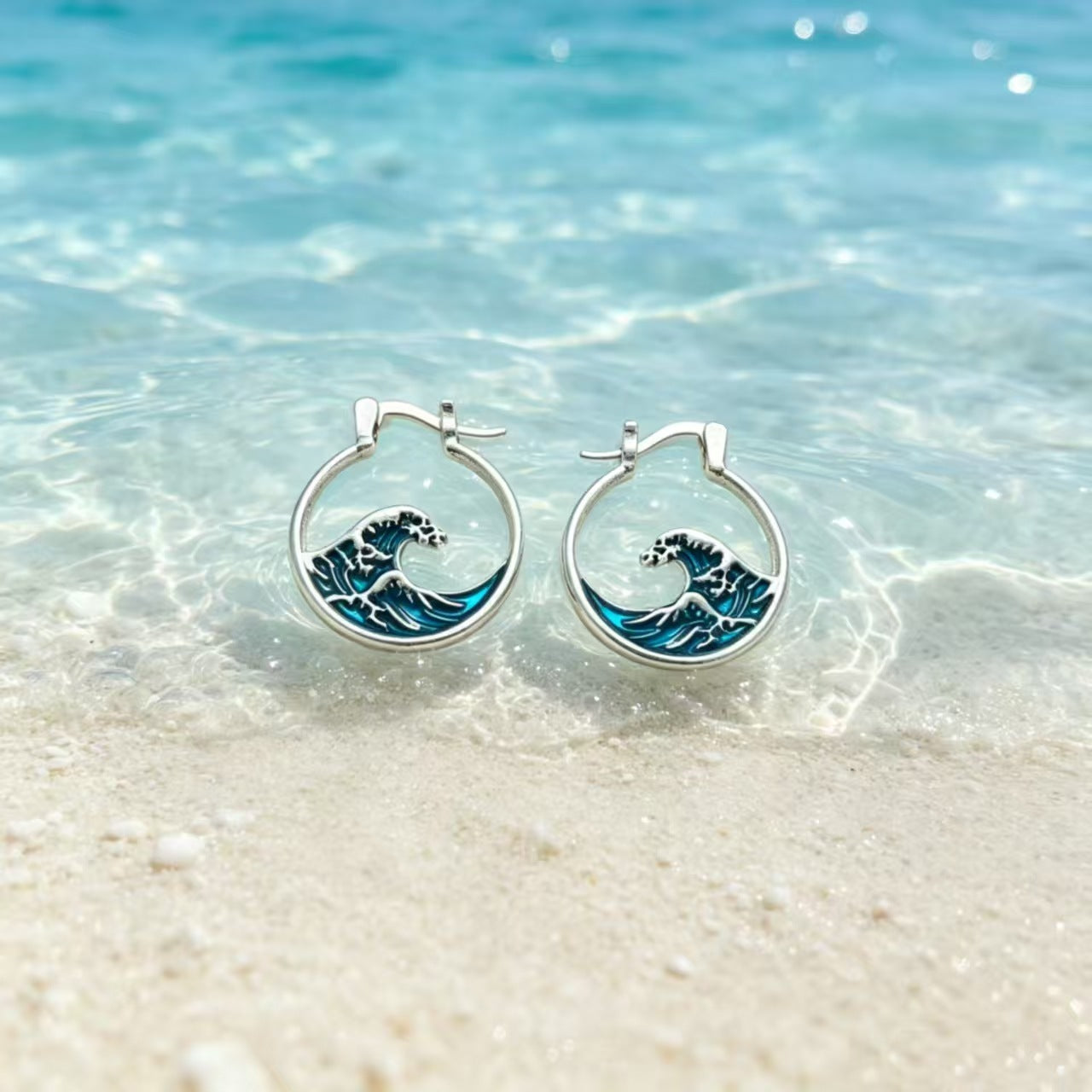 Ocean For Women Silver Alloy Earrings With Iron Ear Pins Featuring Marine Style