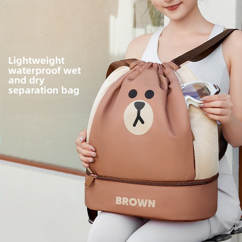 Cartoon Style Bear Storage Bag Made Of Durable Polyester For Convenient Organization