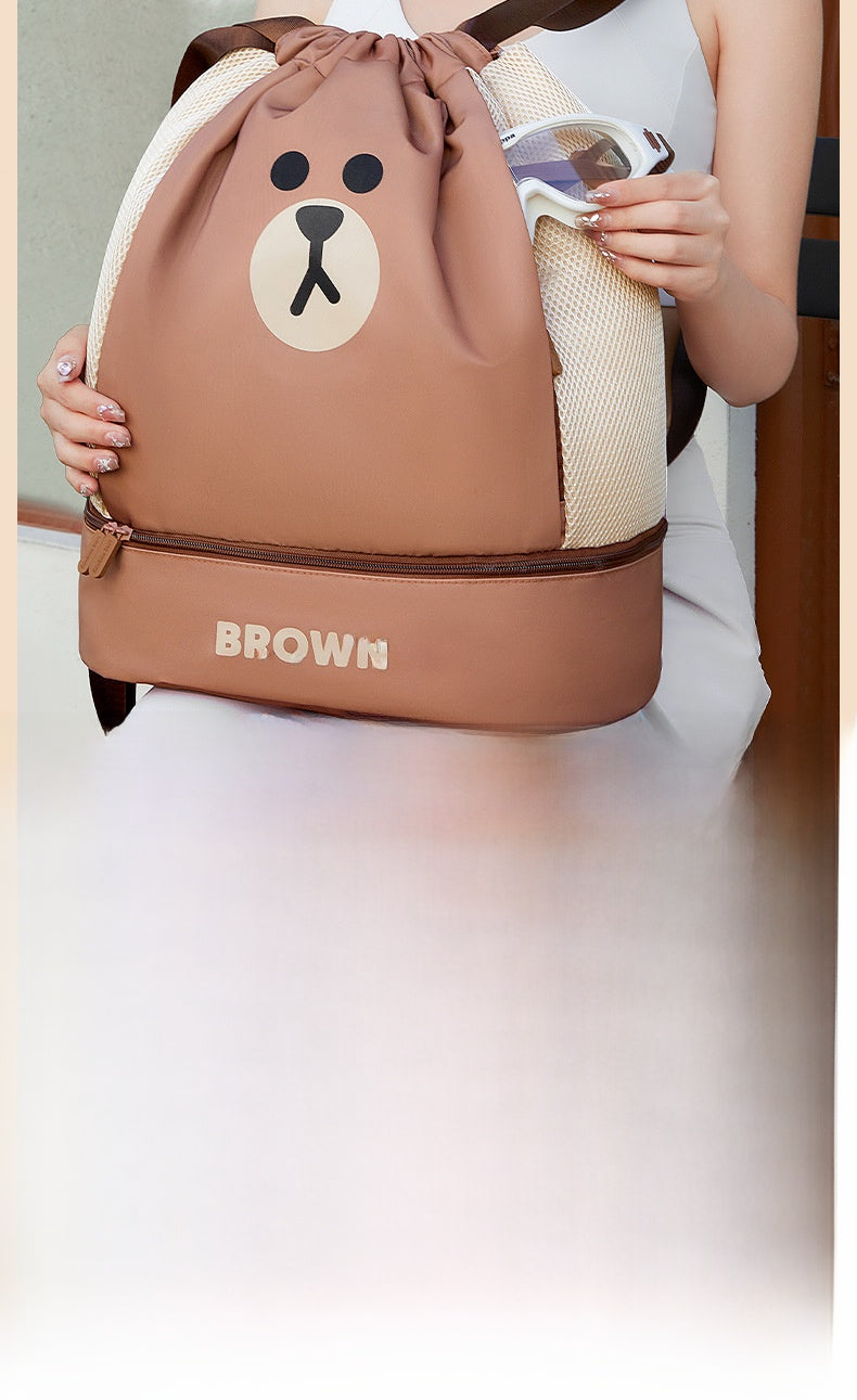 Cartoon Style Bear Storage Bag Made Of Durable Polyester For Convenient Organization