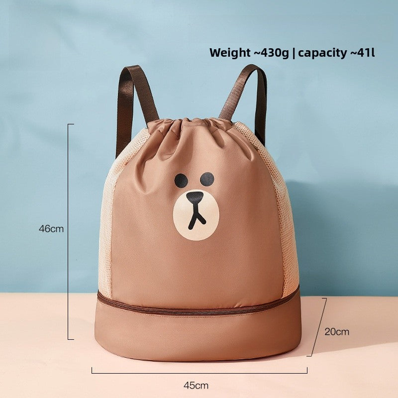 Cartoon Style Bear Storage Bag Made Of Durable Polyester For Convenient Organization