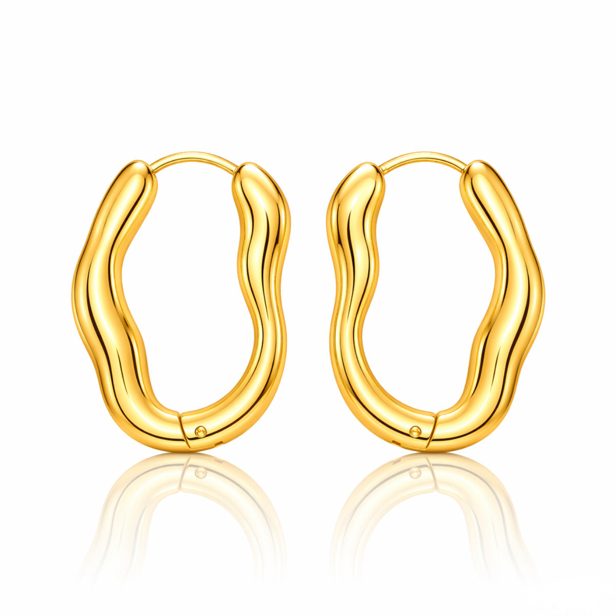 Geometric Earrings For Unisex Featuring Electroplated Gold Finish With 304 Stainless Steel Ear Pins
