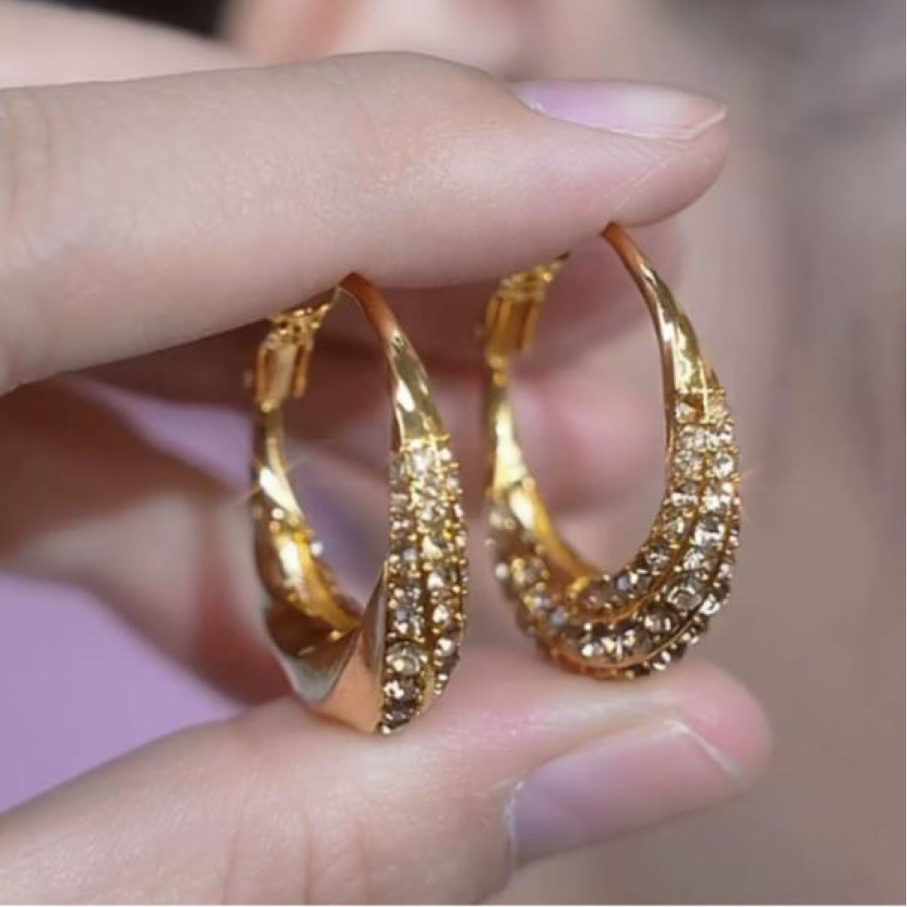 Basic Hoop Earrings Circle Pattern For Women With 925 Sterling Silver Alloy Posts In Gold