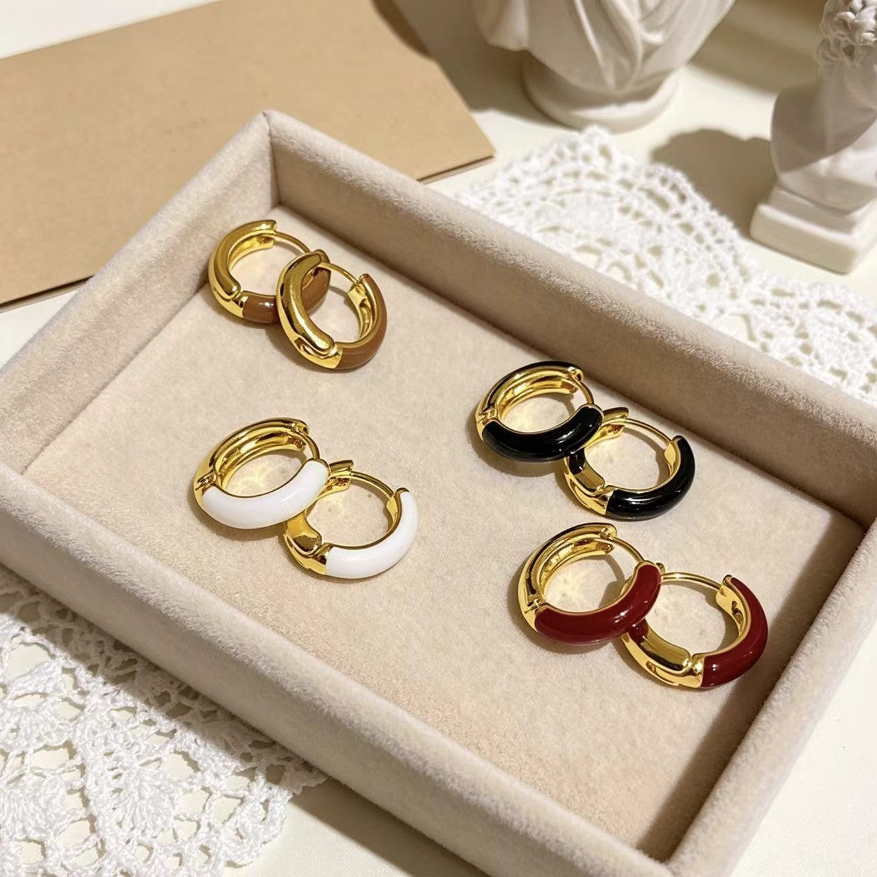 Candy Enamel Stud Earrings For Women In Simple Style, Electroplated Alloy With Copper Ear Pins
