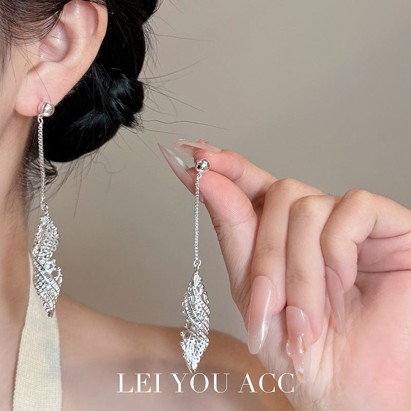 Lace Tassel Earrings For Women With 925 Sterling Silver Ear Pins In Silver Zinc Alloy