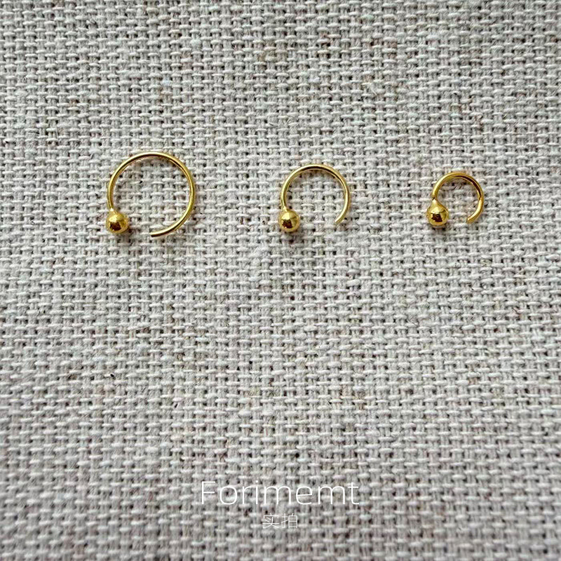 Heart Shape Earrings For Unisex In Gold Featuring 925 Sterling Silver Ear Studs With Simple Style