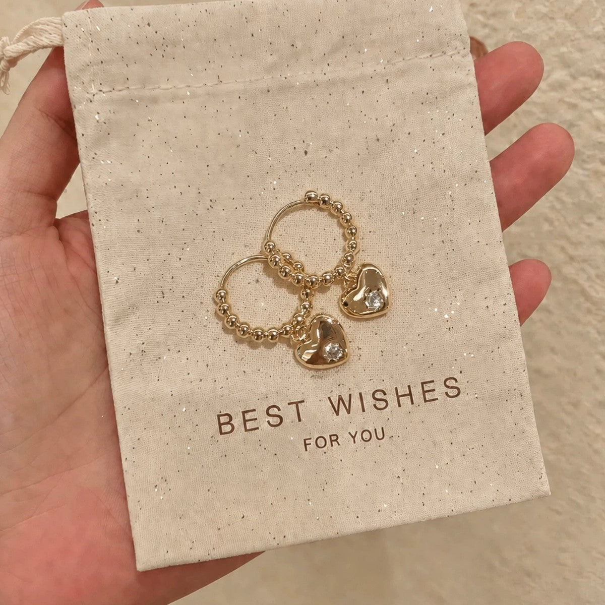 Heart Shape Earrings For Women In Gold Featuring 925 Sterling Silver Posts With Retro Style, Made Of Zinc Alloy