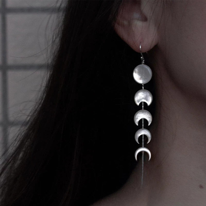 Moon Tassel Earrings For Women Featuring Electroplated Zinc Alloy With 925 Sterling Silver Ear Pins
