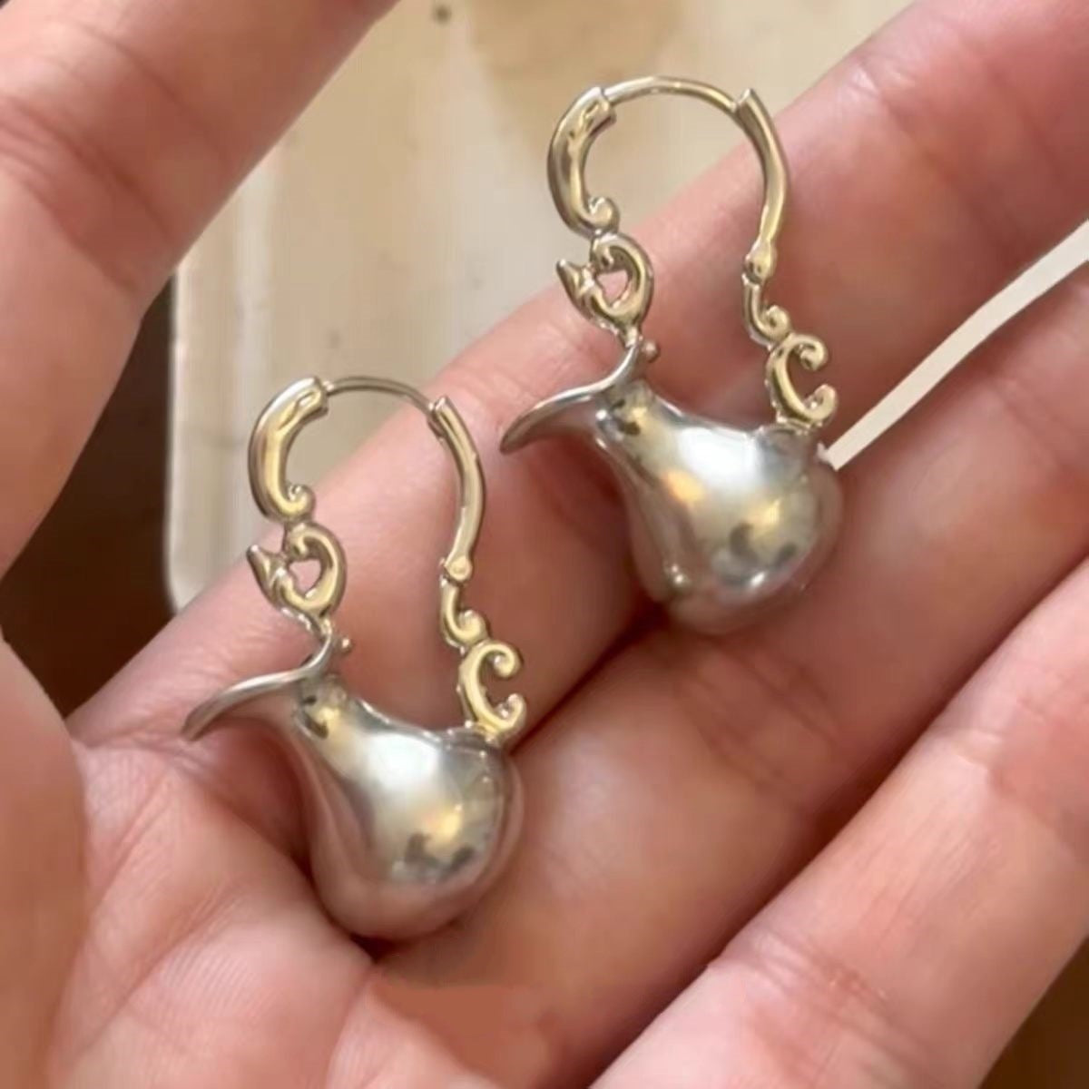 Flowers For Women Earrings In Sweet Style With 925 Sterling Silver Ear Pins And Zinc Alloy Material, Silver Color