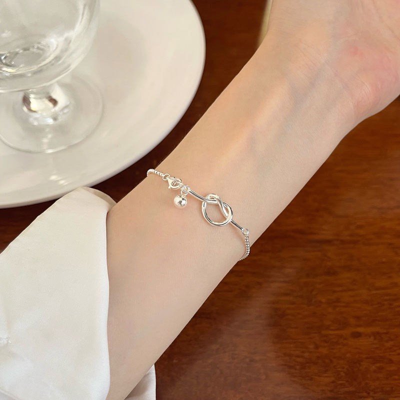 Knot Bracelet For Women In New Style With 925 Sterling Silver Ball Chain Electroplated Finish