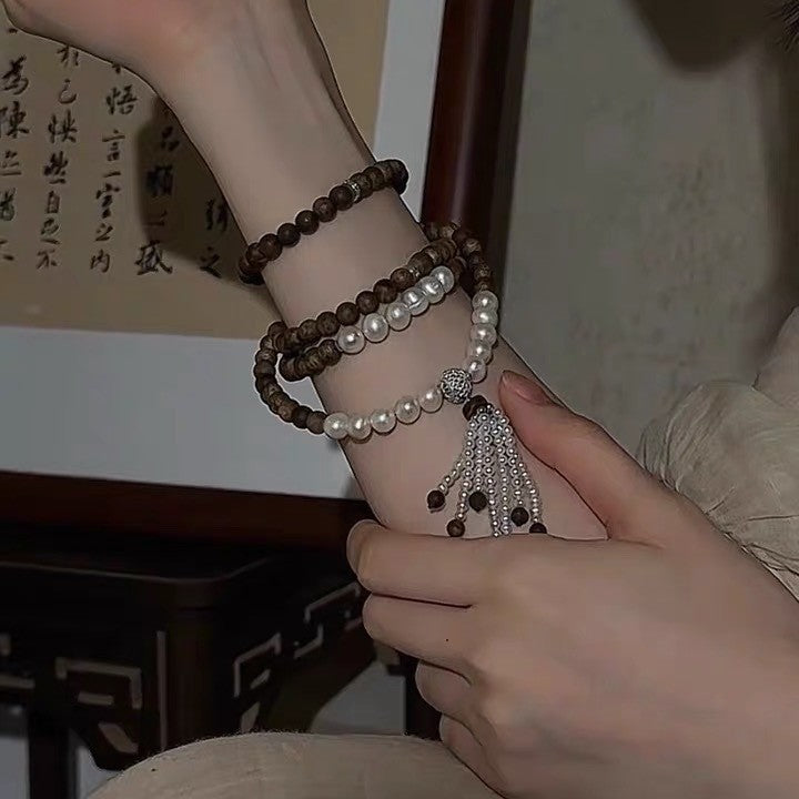 Beaded Flowers Alloy Bracelets With Rope Chain Material, Unisex Design For Stylish Wear