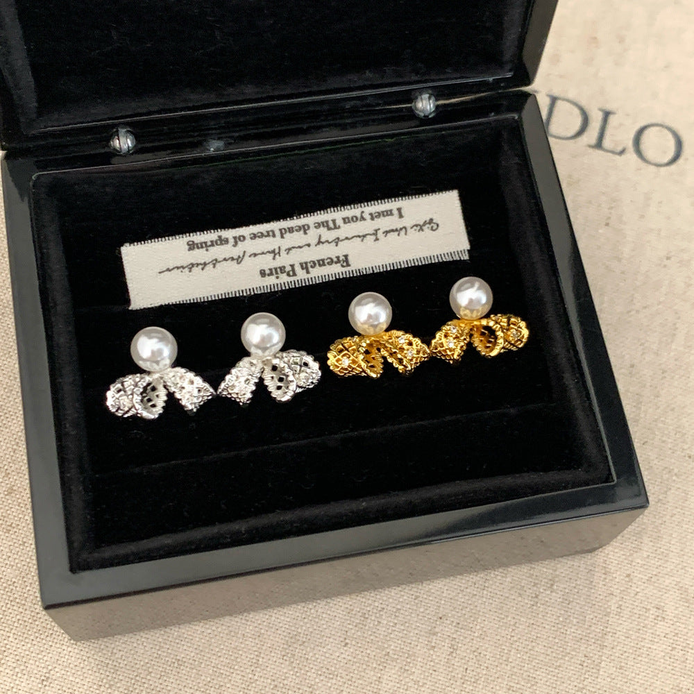 Gold Bow Tie Earrings For Women Featuring Copper Ear Pins In Sweet Style