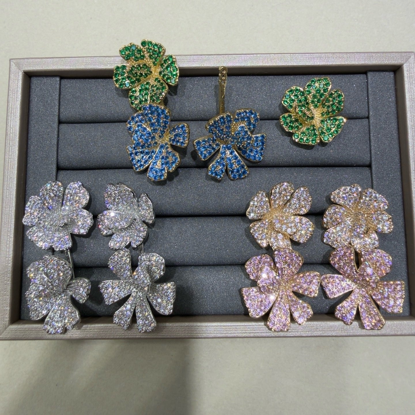 Gold Flowers Earrings For Women With Electroplated Finish And 925 Sterling Silver Ear Pins
