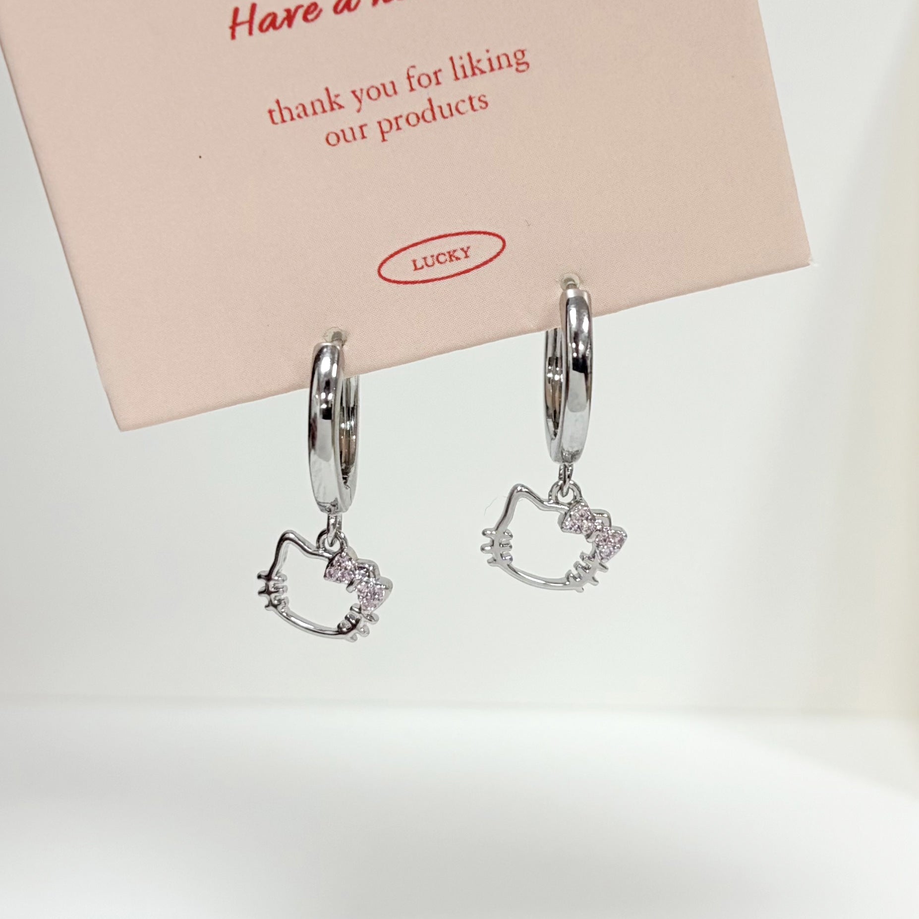 Cute Cat Ear Cartilage Rings & Studs For Women In Silver Copper Alloy Stud Earrings