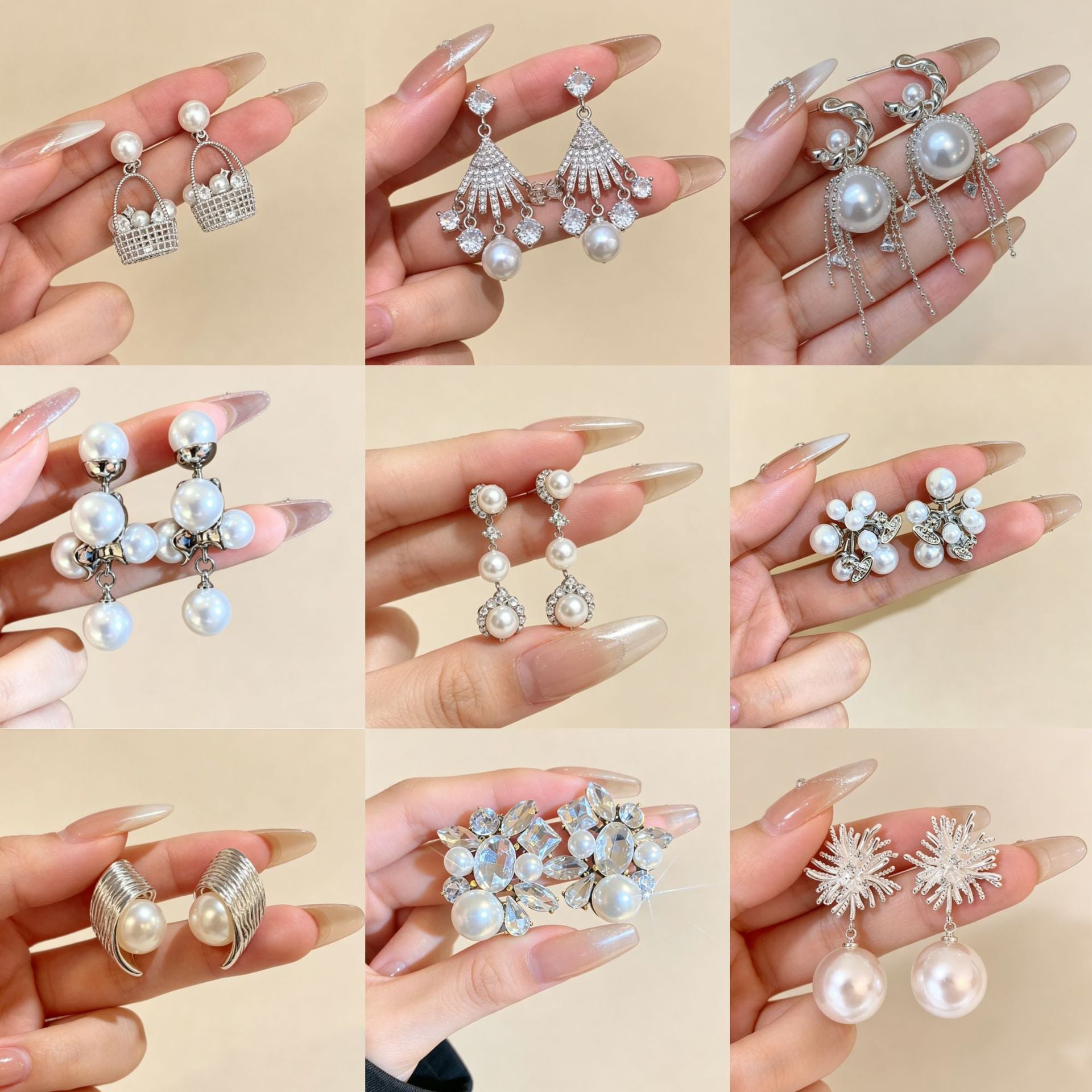 Heart Shape Tassel Earrings For Women With Copper Studs, Electroplated Alloy And Artificial Pearl Inlay