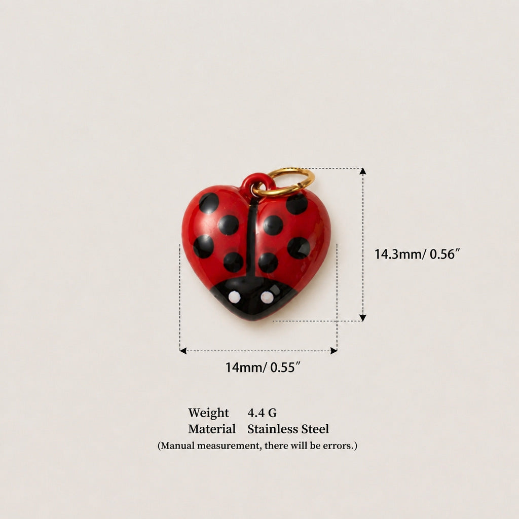 Heart Shape Cartoon Style Pendant In Metal With Zircon Inlay, PVD Coated And 18K Real Gold Plated Finish