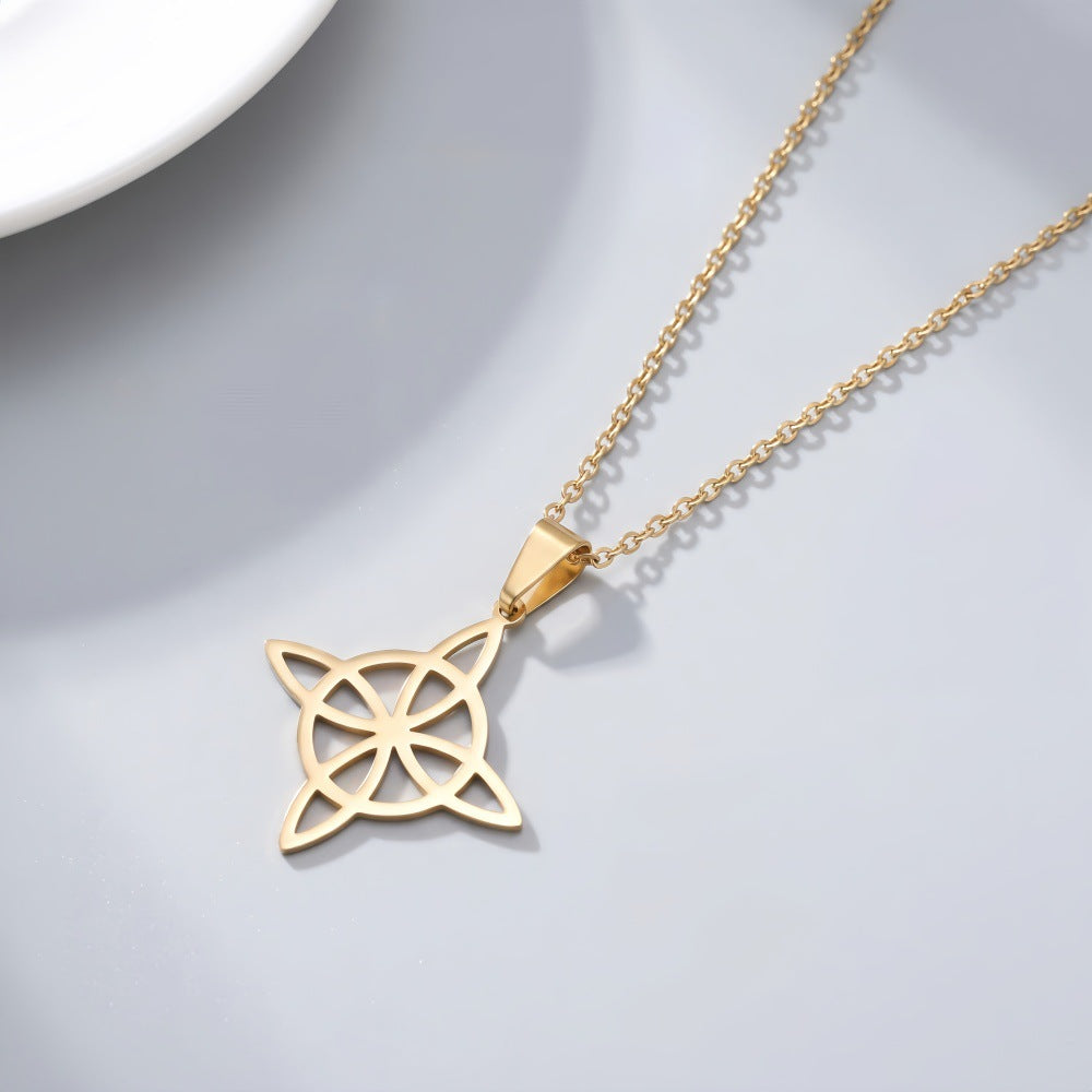 Infinity Pendant Necklace For Women In Maillard Style, Made Of Durable 304 Stainless Steel