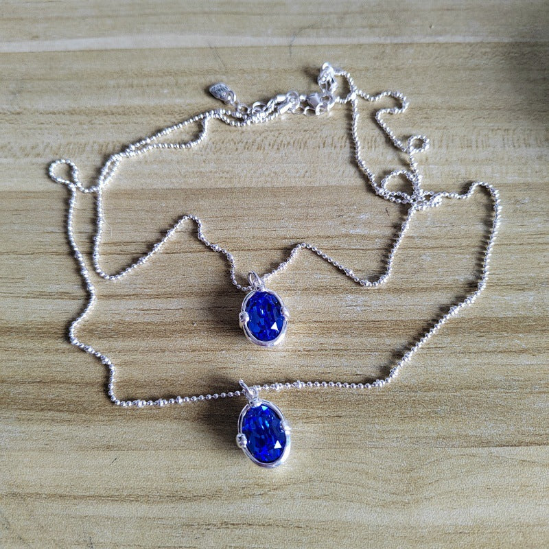 Double Layer Necklace For Women With Artificial Crystal Pendant, Copper Base And Silver Plated Electroplated Finish