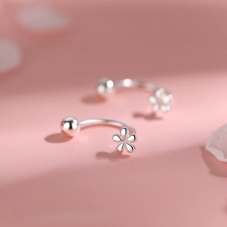 Flowers Ear Hook Earrings For Women In Simple Style, Alloy Material With Electroplated Finish And 925 Sterling Silver Ear Pins