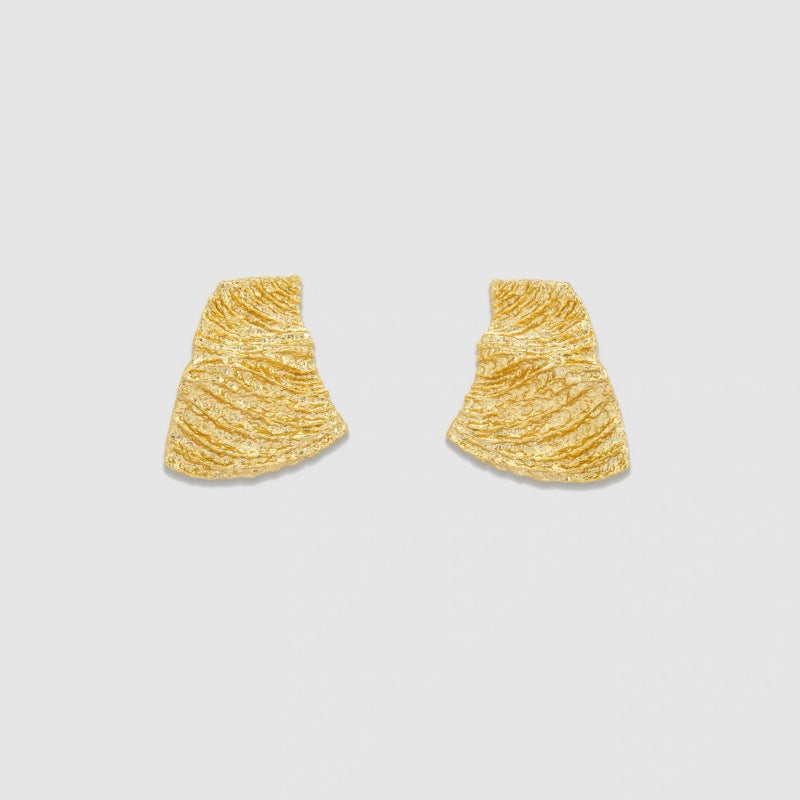 Gold Folds Earrings For Women Featuring 925 Sterling Silver Ear Pins And Durable Copper Alloy Craft