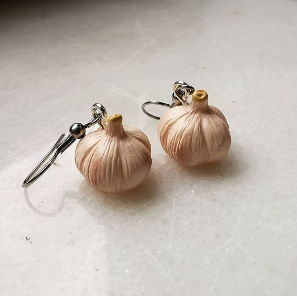 Handmade Vegetable Earrings For Women With Zinc Alloy Ear Pins In Cute Style, Featuring Plastic Material