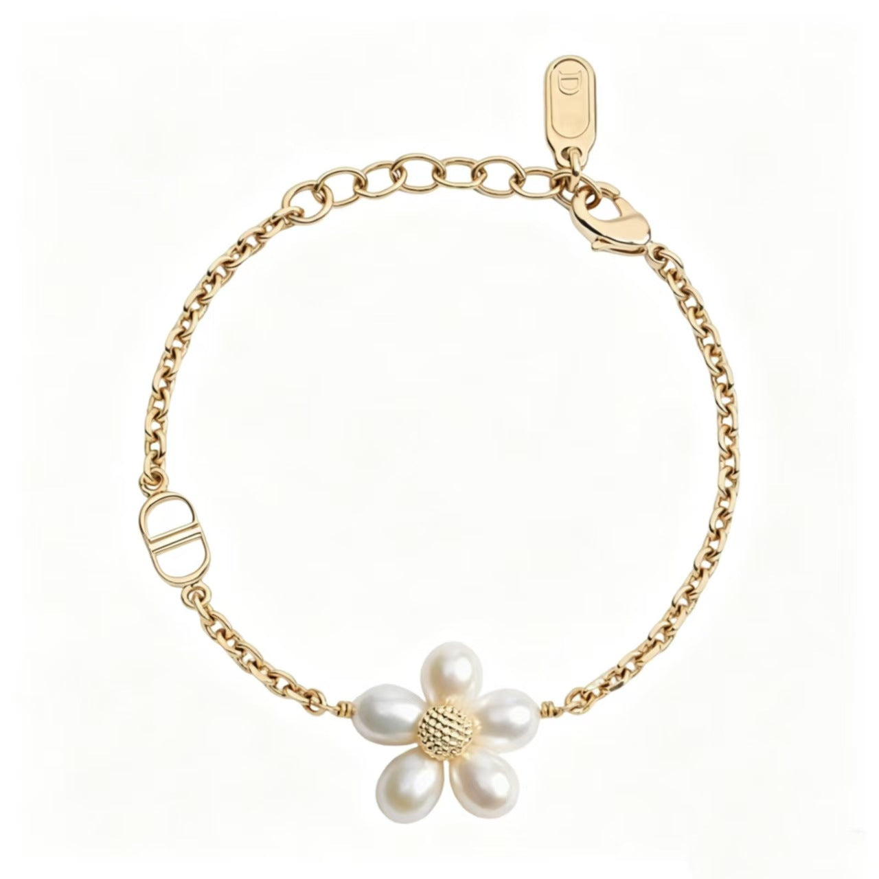 Daisy Sweet Style Bracelet For Women With Copper Slider Chain And Real Gold Plated Finish