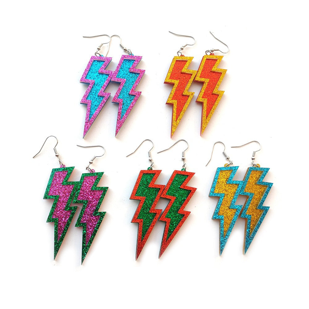 Geometric Faceted Red Acrylic Earrings With 304 Stainless Steel Posts For Women In Hip-Hop Style