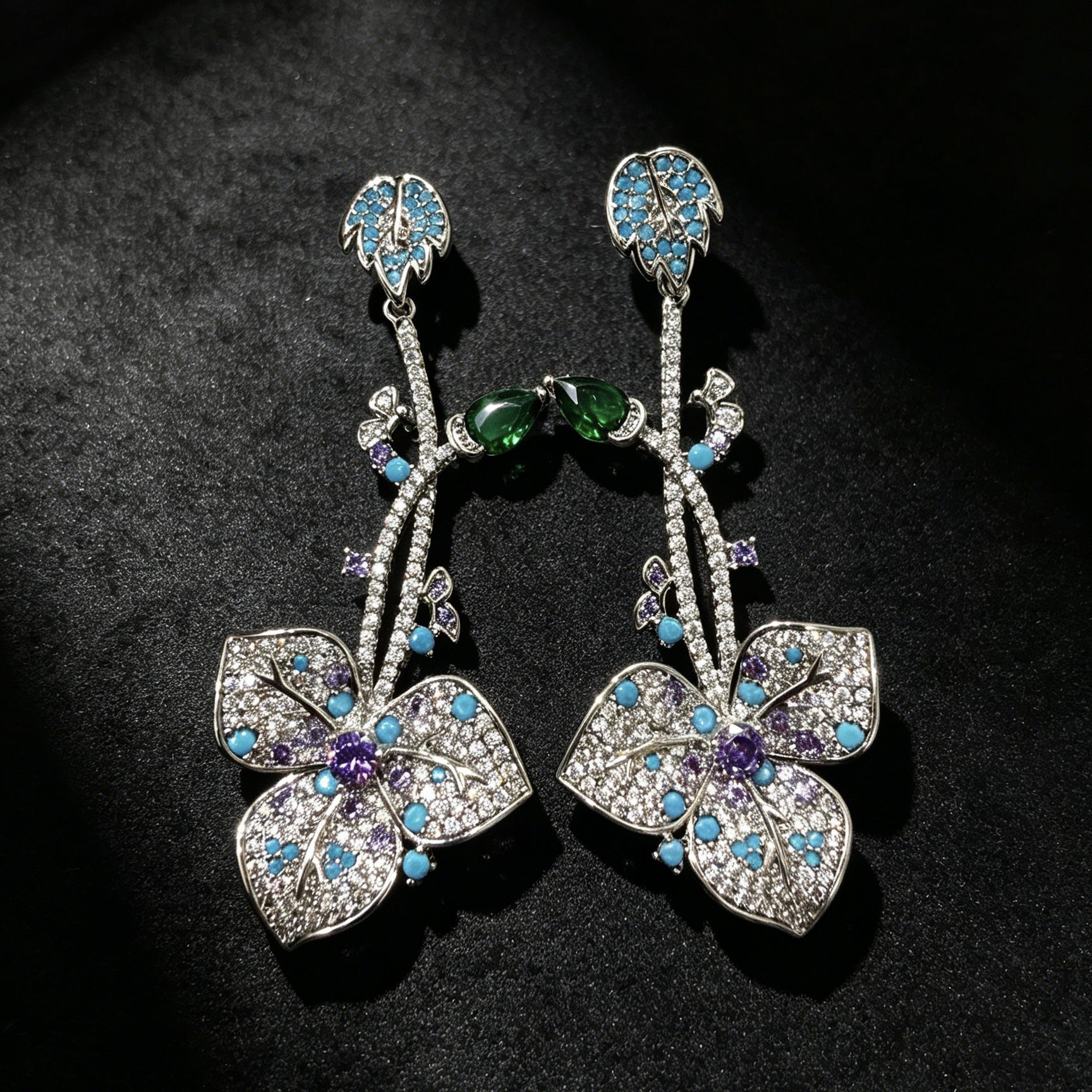 Lucky Heart Earrings For Women In Purple Copper With 925 Sterling Silver Ear Pins, Featuring Sweet Style