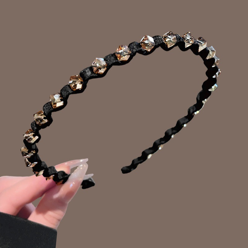 Waves French Style Jewelry Headband For Women In Blue, Alloy Material, Perfect Summer Hair Accessory