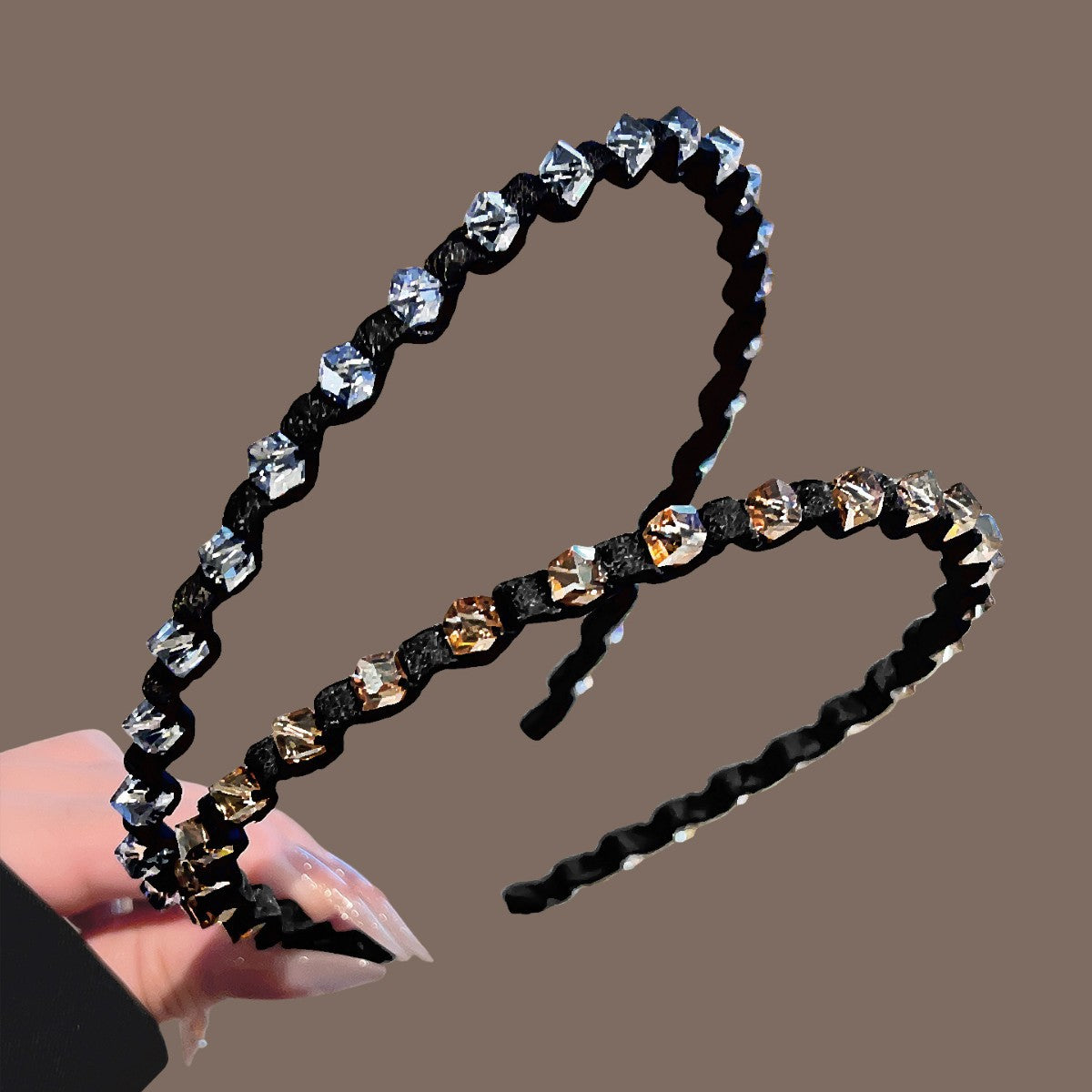 Waves French Style Jewelry Headband For Women In Blue, Alloy Material, Perfect Summer Hair Accessory