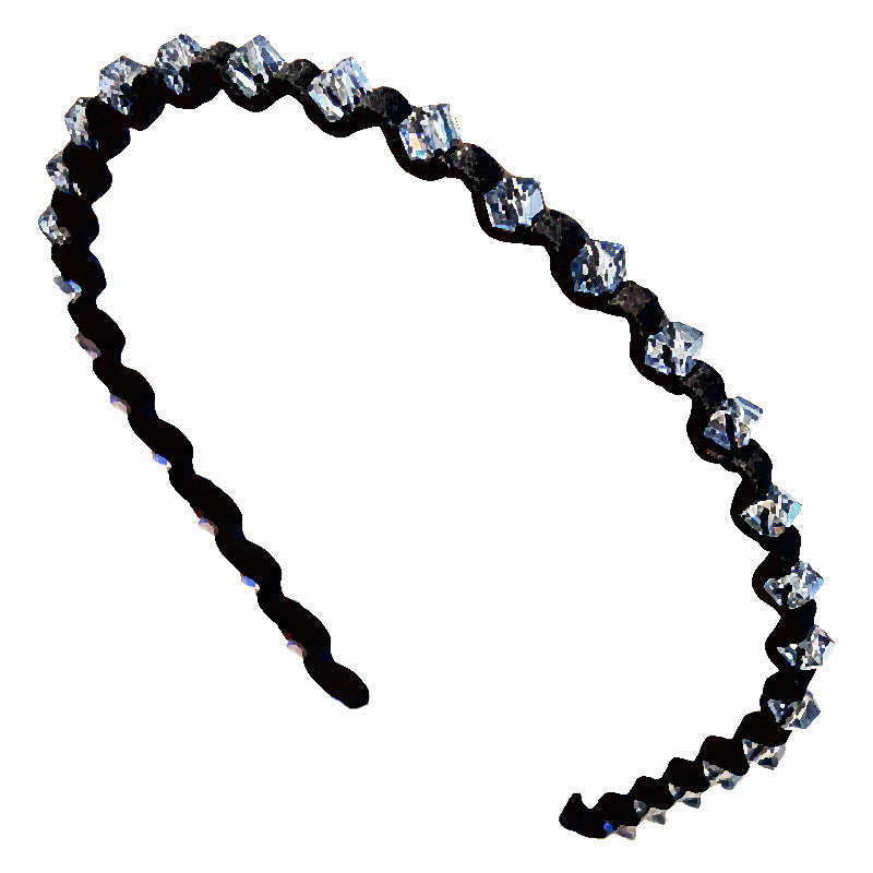 Waves French Style Jewelry Headband For Women In Blue, Alloy Material, Perfect Summer Hair Accessory