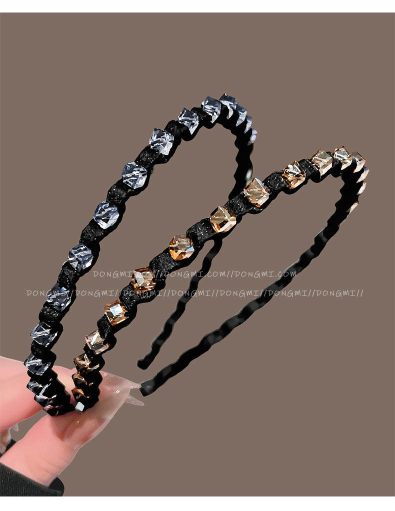 Waves French Style Jewelry Headband For Women In Blue, Alloy Material, Perfect Summer Hair Accessory
