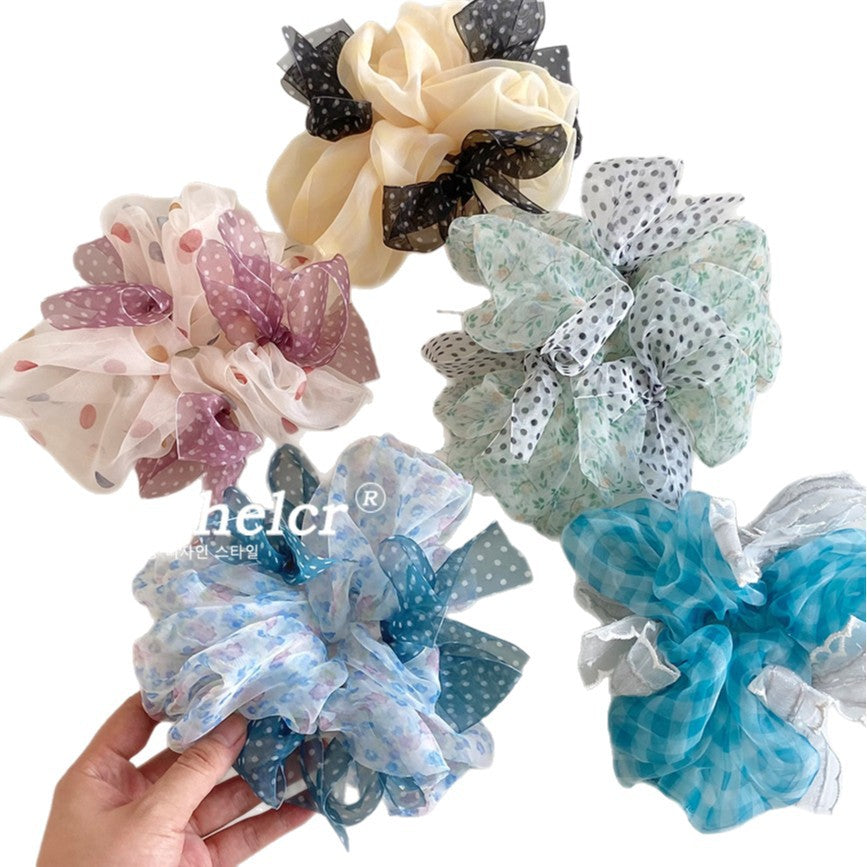 New Style Bow Tie Scrunchie Hair Accessory For Women In Mixed Materials, Perfect For  Spring And Summer